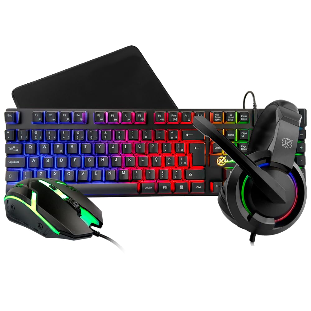 Combo Gamer 4-em-1 Kalkan Odin Lite Mouse 2400DPI, Teclado